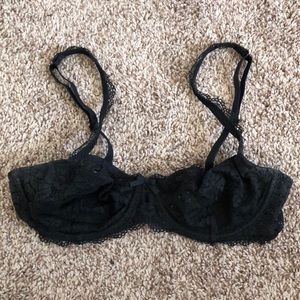 Black lace unlined bra
